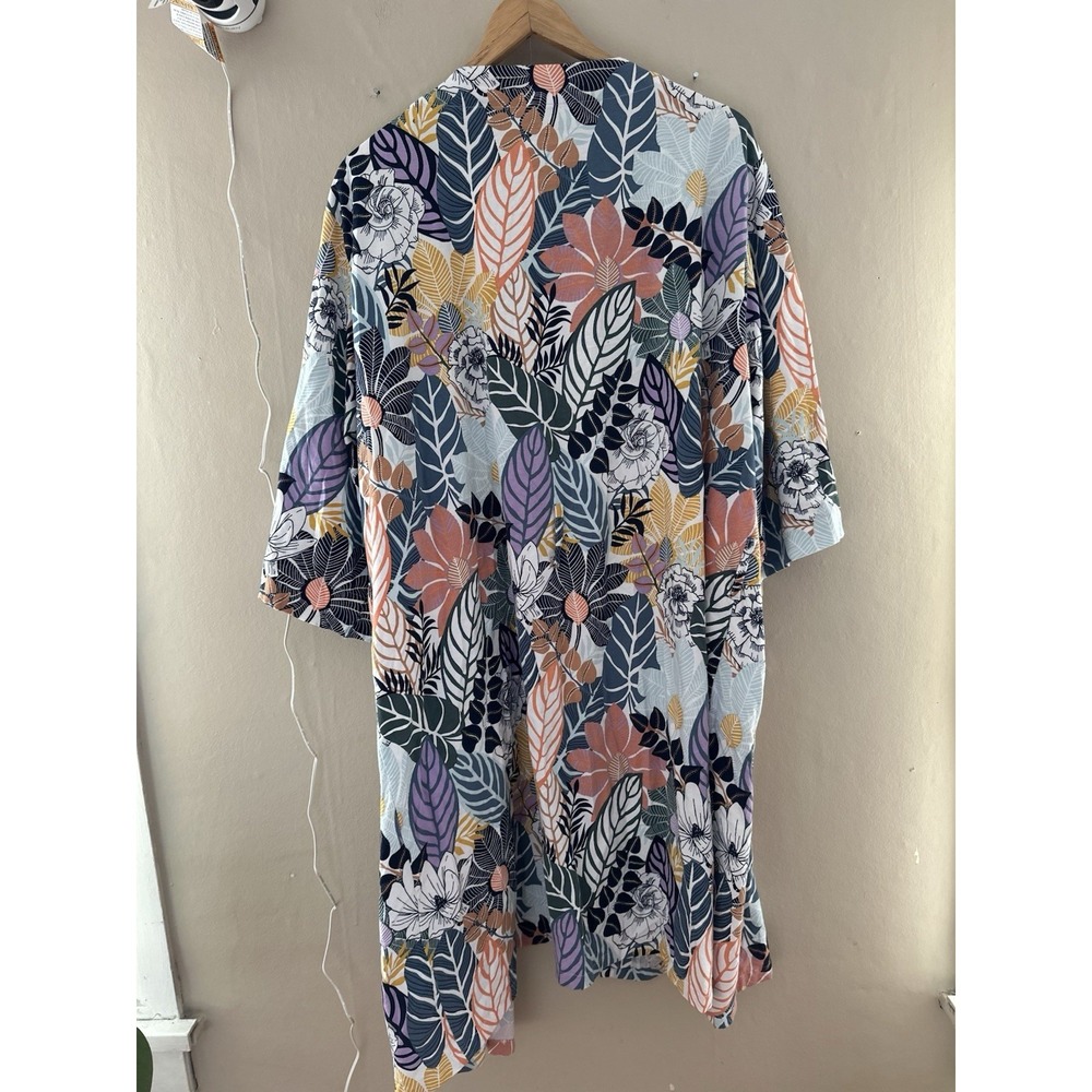Vera Bradley Womens Bath Robe Size 2x 3x Palm Floral Sleepwear Lounge Kimono - Picture 5 of 7